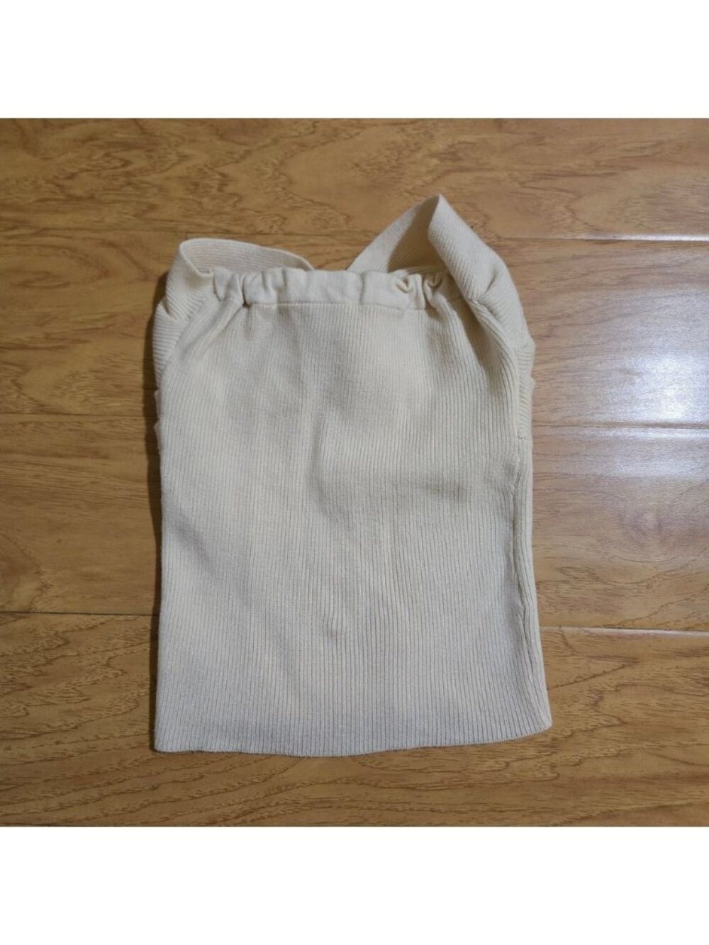 Cream Strapless Knit Top- XS - Picture 2 of 2